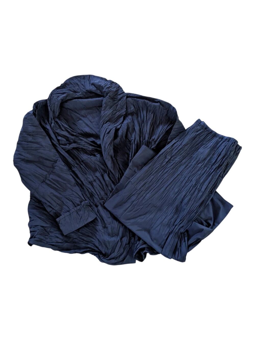 Babette Skirt Jacket Set Crinkle Pleated Crepe